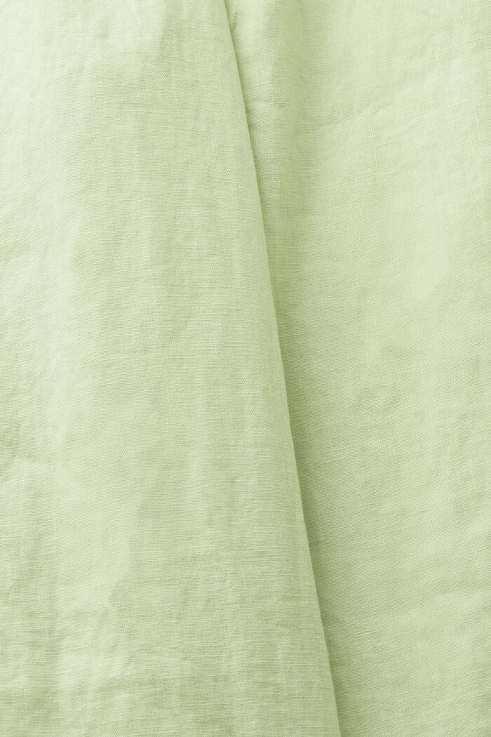 Linnen broek met ceintuur en wijde pijpen, LIGHT GREEN, detail image number 5