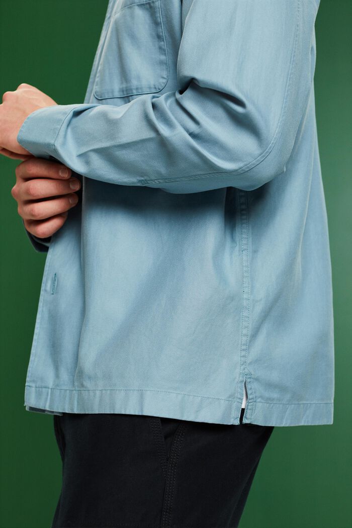 Overhemd van twill met buttondownkraag, TEAL BLUE, detail image number 3