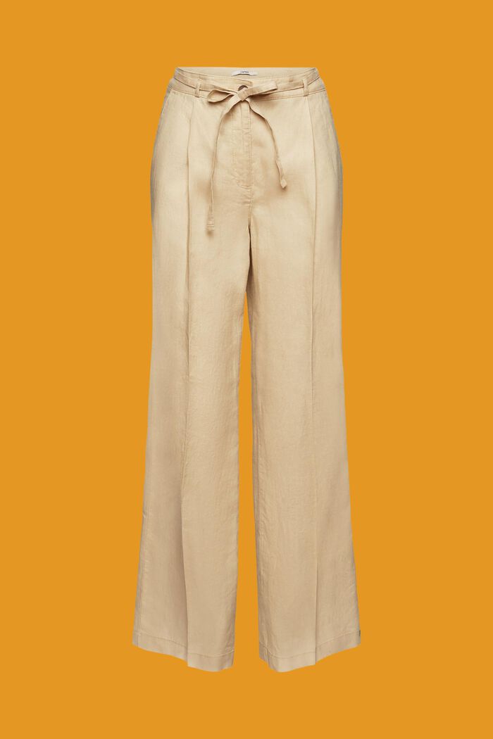 Pantalon en lin à jambes larges, SAND, detail image number 7