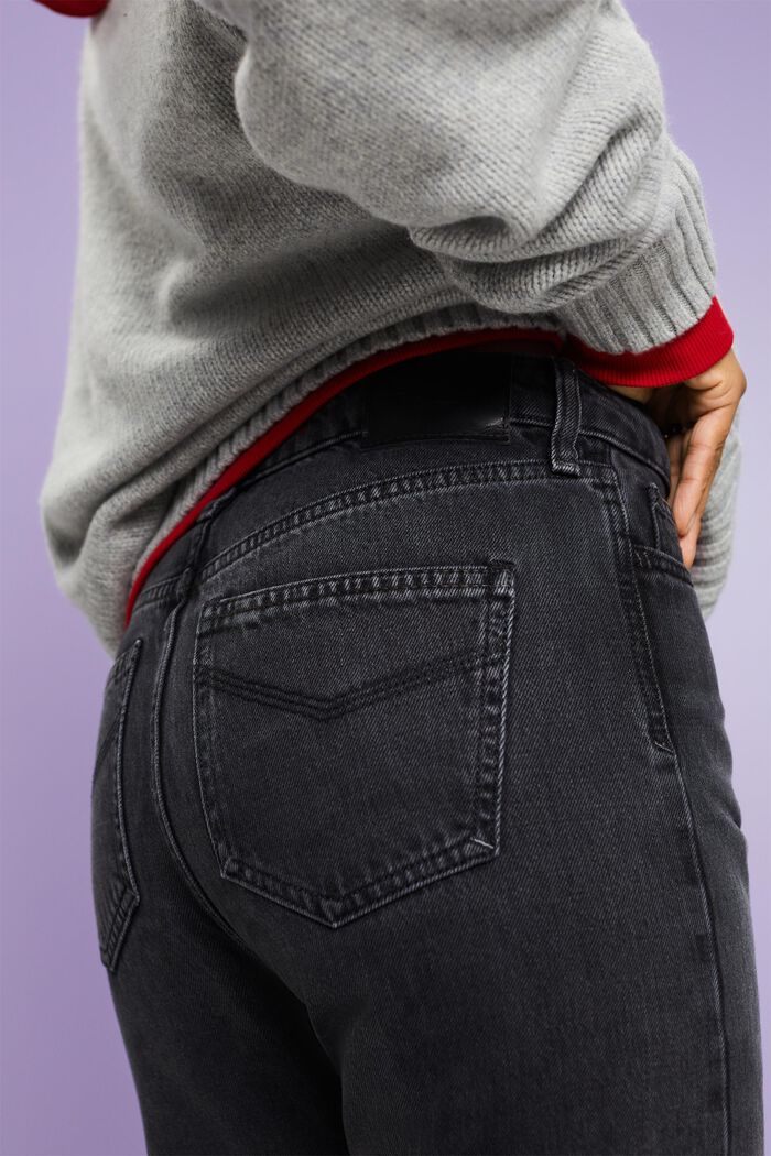 Straight jeans met retrolook en hoge taille, GREY DARK WASHED, detail image number 1