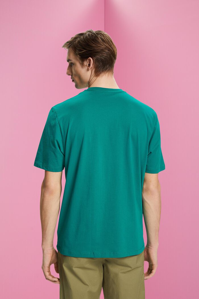 T-shirt met relaxed fit en logoprint, EMERALD GREEN, detail image number 3