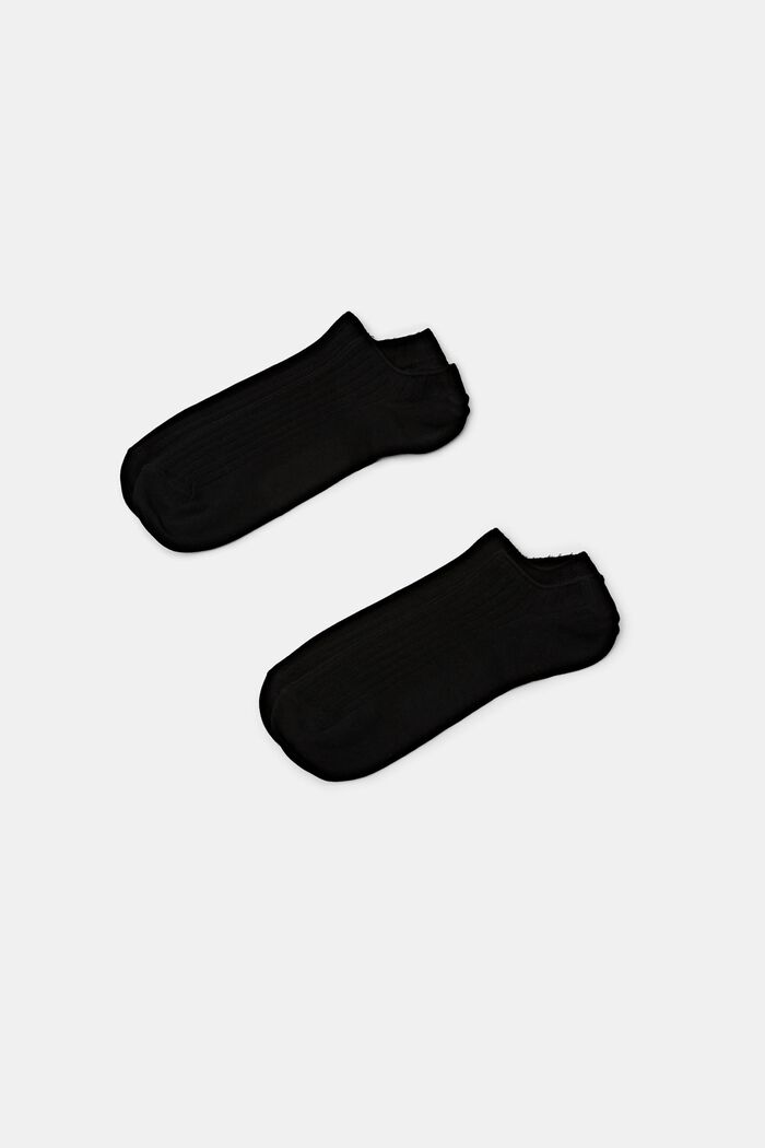 Lot de 2 paires de socquettes côtelées, BLACK, detail image number 0