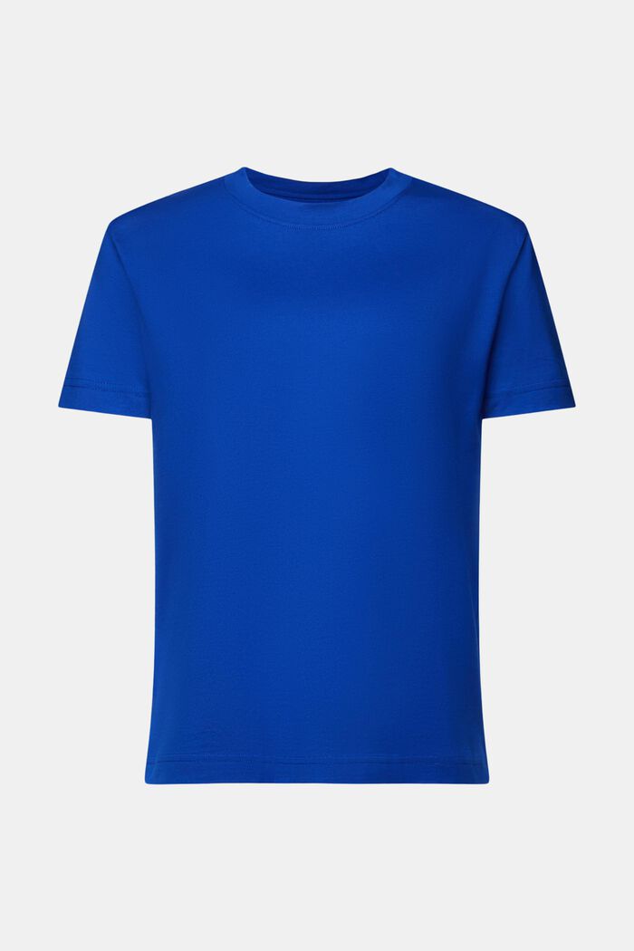 T-shirt van pimakatoen met ronde hals, BRIGHT BLUE, detail image number 6