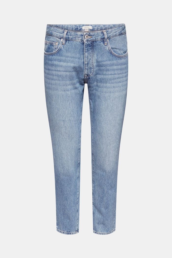 Katoenen jeans met garment-washed effecten