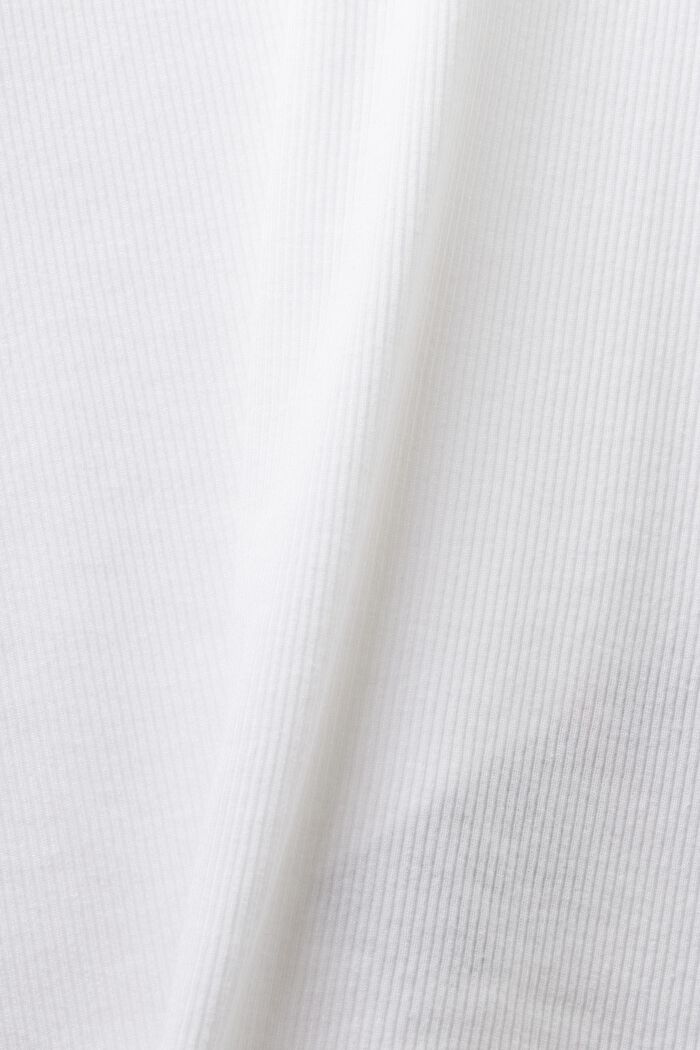 Ribgebreide jersey top met kant, WHITE, detail image number 5