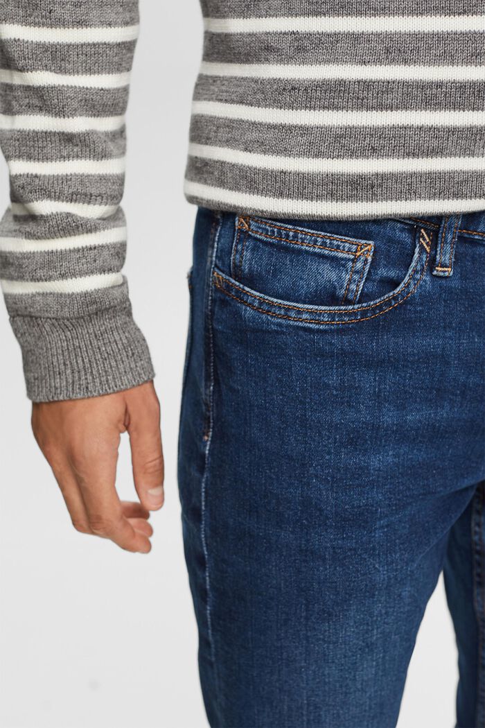 Gerecycled: slim fit jeans, BLUE DARK WASHED, detail image number 2