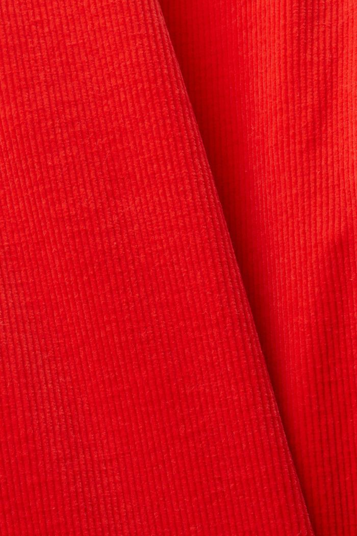 Straight fit corduroy broek met hoge taille, RED, detail image number 6