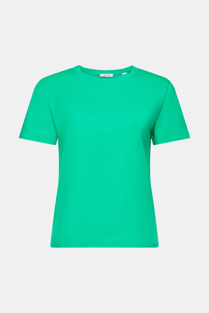 Katoenen T-shirt met ronde hals, GREEN, detail image number 5
