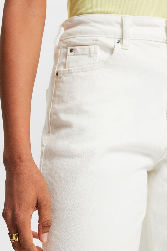 Katoenen jeans met rechte pijpen, OFF WHITE, detail image number 4