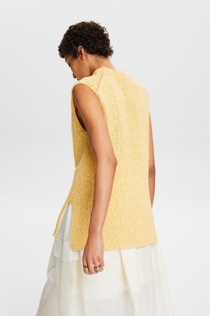 Pull-over sans manches chiné, SUNFLOWER YELLOW, detail image number 3