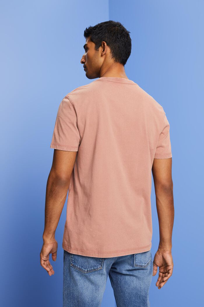 T-shirt en jersey teint en pièce, 100 % coton, DARK OLD PINK, detail image number 3