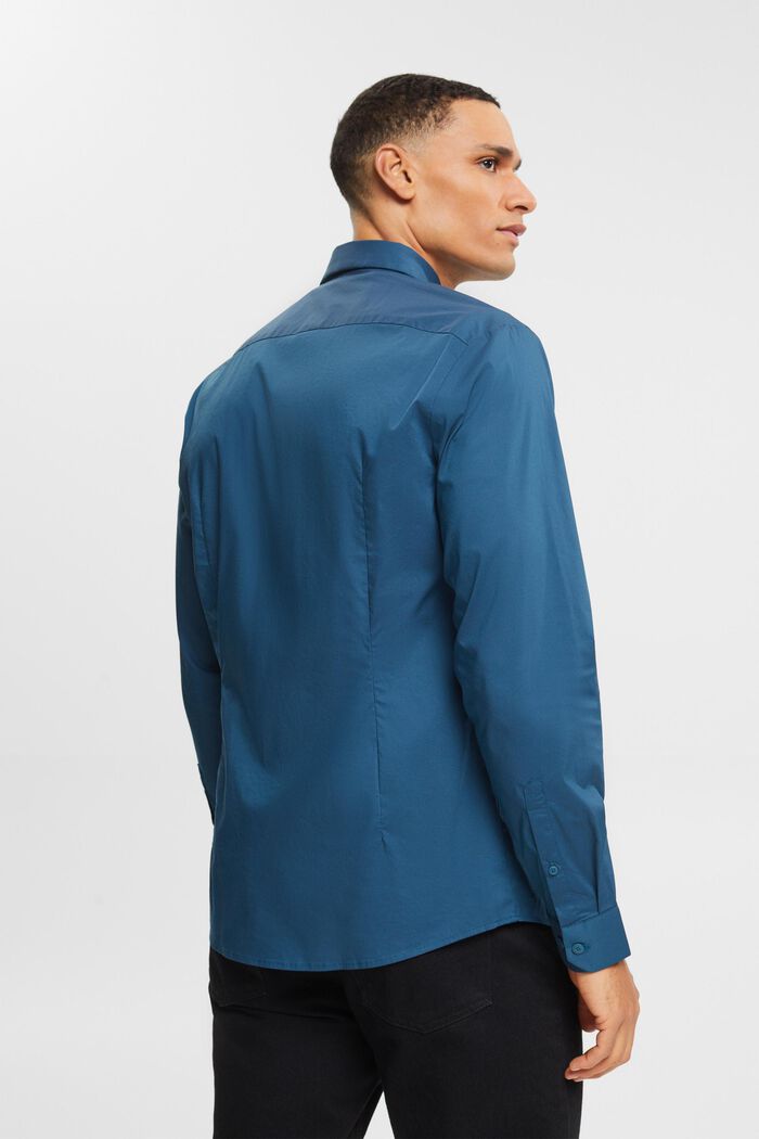 Shirt met slim fit, PETROL BLUE, detail image number 3