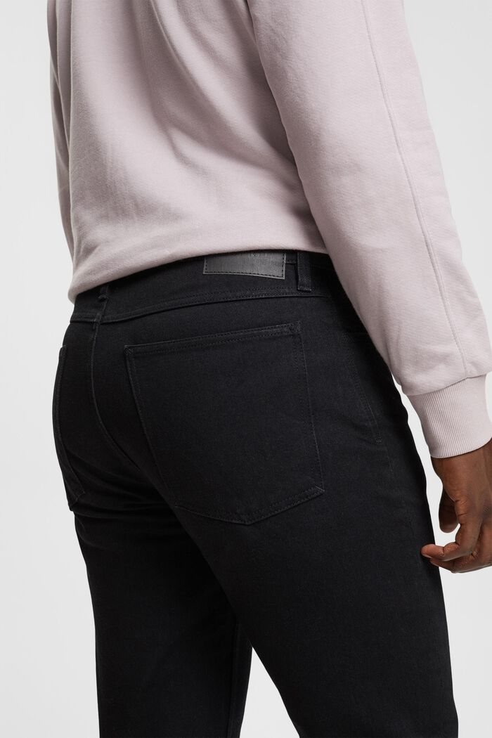 Jeans met rechte pijpen van duurzaam katoen, BLACK DARK WASHED, detail image number 4