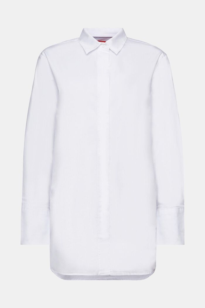Overhemdblouse met los model, WHITE, detail image number 6