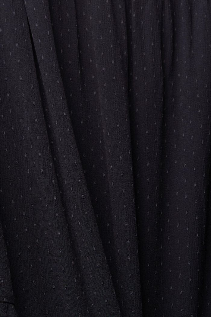 Gestippelde jurk met volants, BLACK, detail image number 4