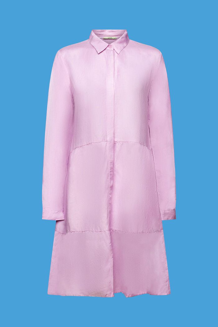 Mini robe-chemise en lin mélangé, LILAC, detail image number 6
