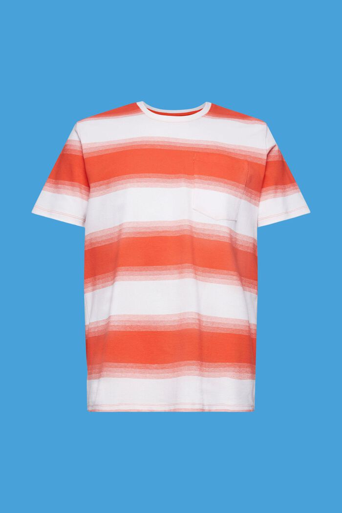 T-shirt à rayures en coton piqué, ORANGE RED, detail image number 6