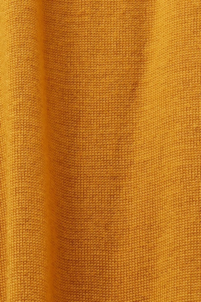 Pull-over à col cheminée en laine mérinos, HONEY YELLOW, detail image number 5