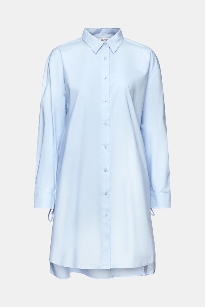 Robe-chemise en popeline à détail noué, LIGHT BLUE LAVENDER, detail image number 6
