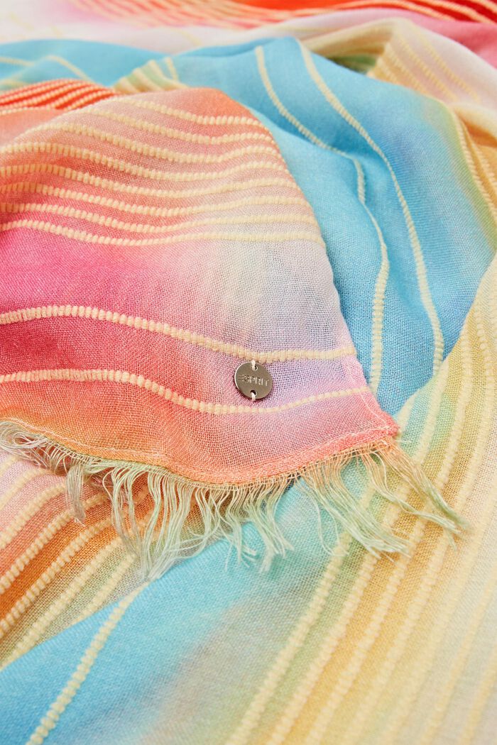 Rafelige sjaal met print, MULTICOLOUR, detail image number 1