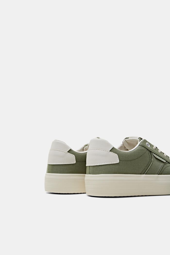 Canvas sneakers met plateauzool, KHAKI GREEN, detail image number 4