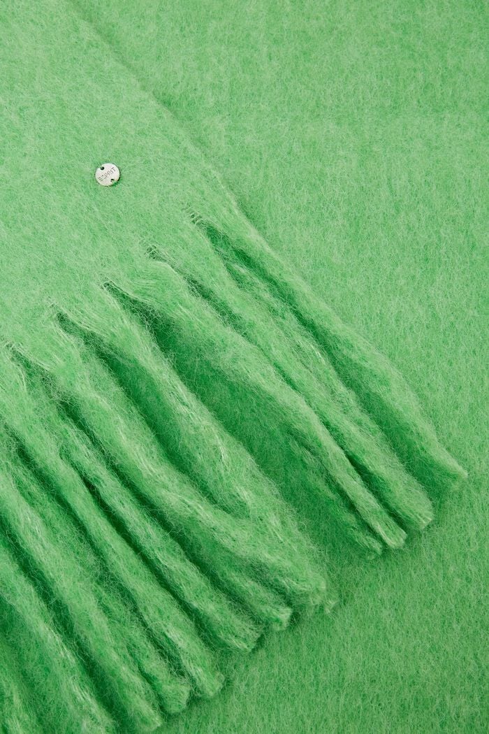 Gebreide sjaal met franjes, LIGHT GREEN, detail image number 1