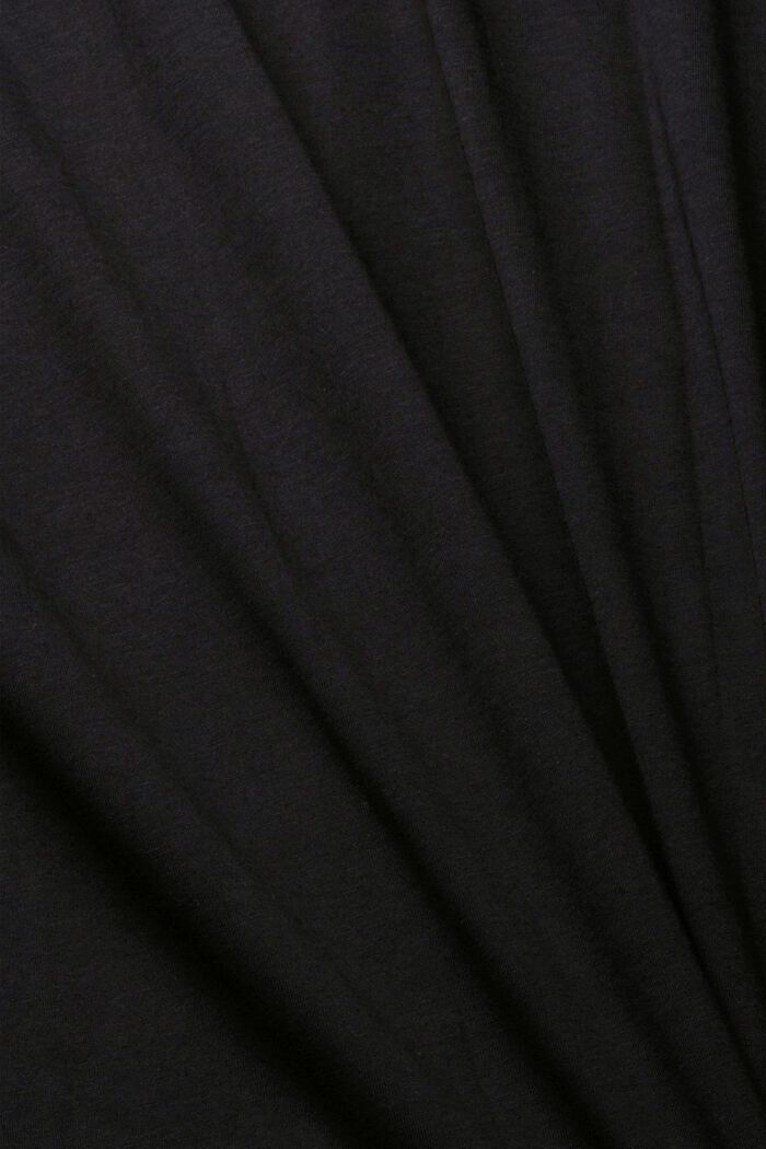 T-shirt à encolure en V en coton durable, BLACK, detail image number 1