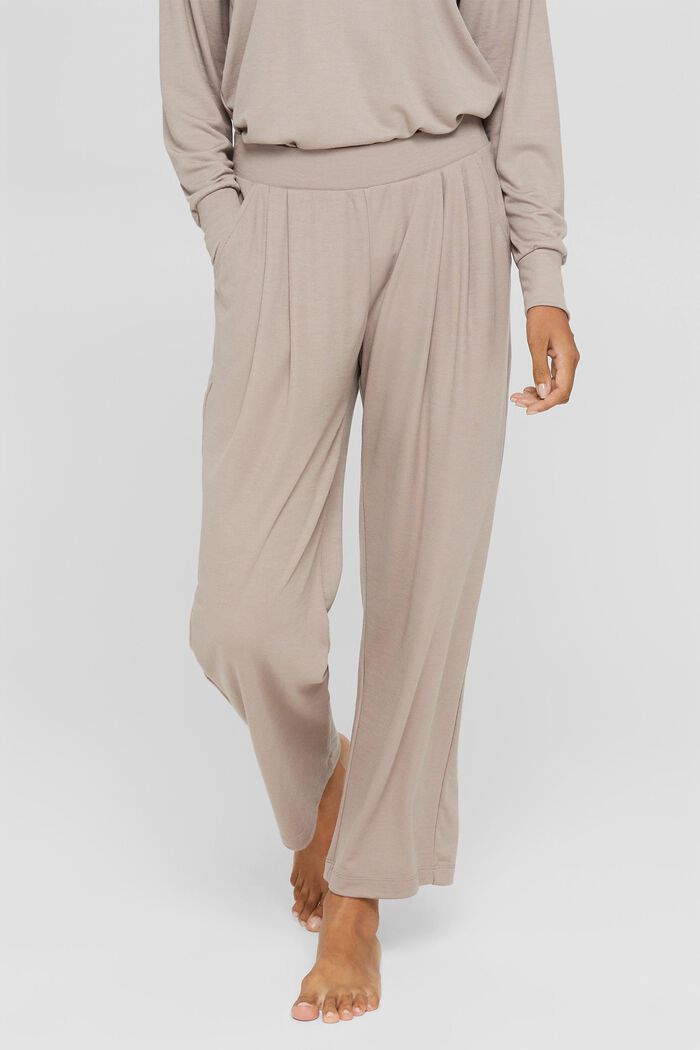 En TENCEL™ mélangé : le pantalon de pyjama raccourci, LIGHT TAUPE, detail image number 0