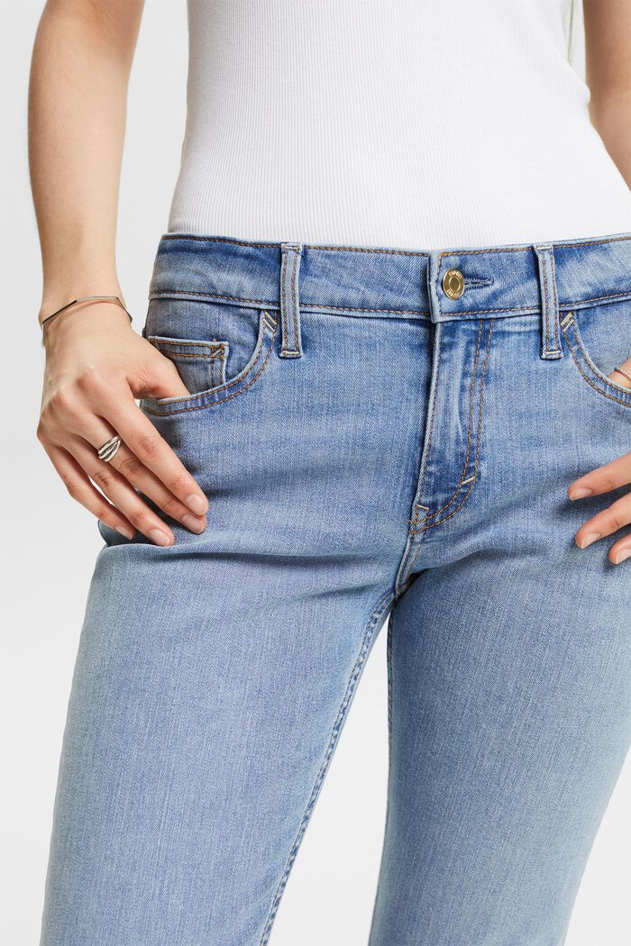 Bootcut jeans met middelhoge taille, BLUE LIGHT WASHED, detail image number 4