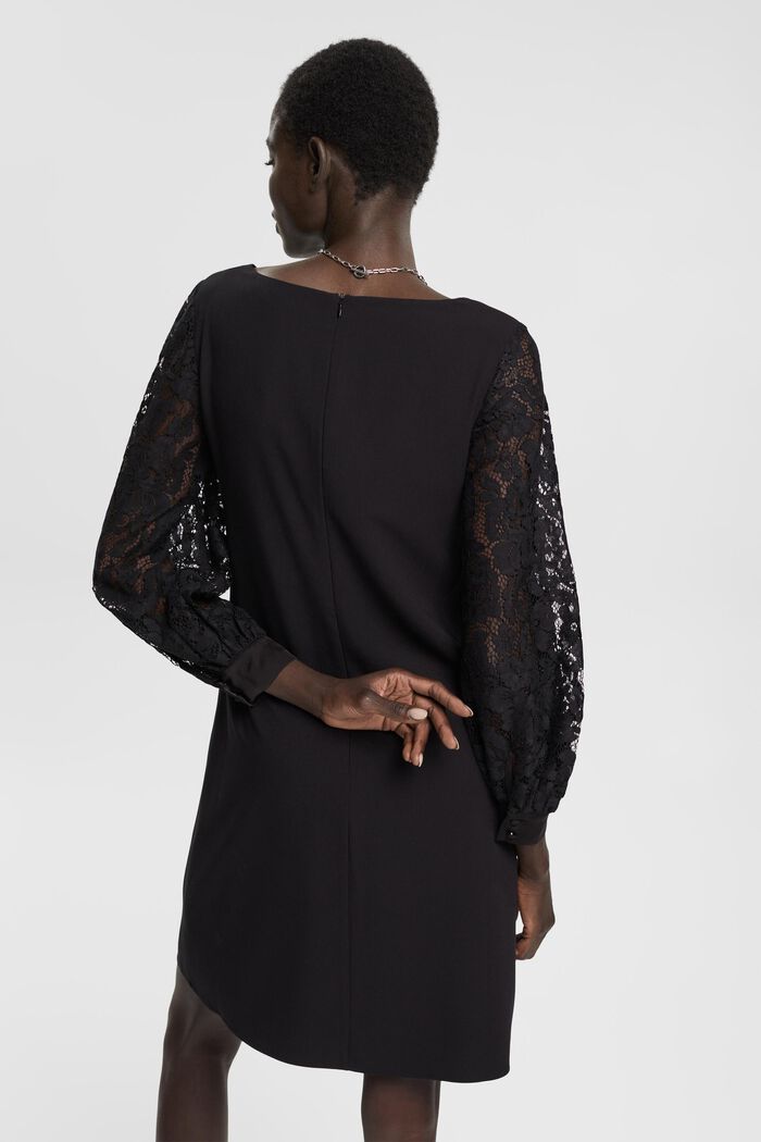 Mini-jurk met kanten mouwen, BLACK, detail image number 4