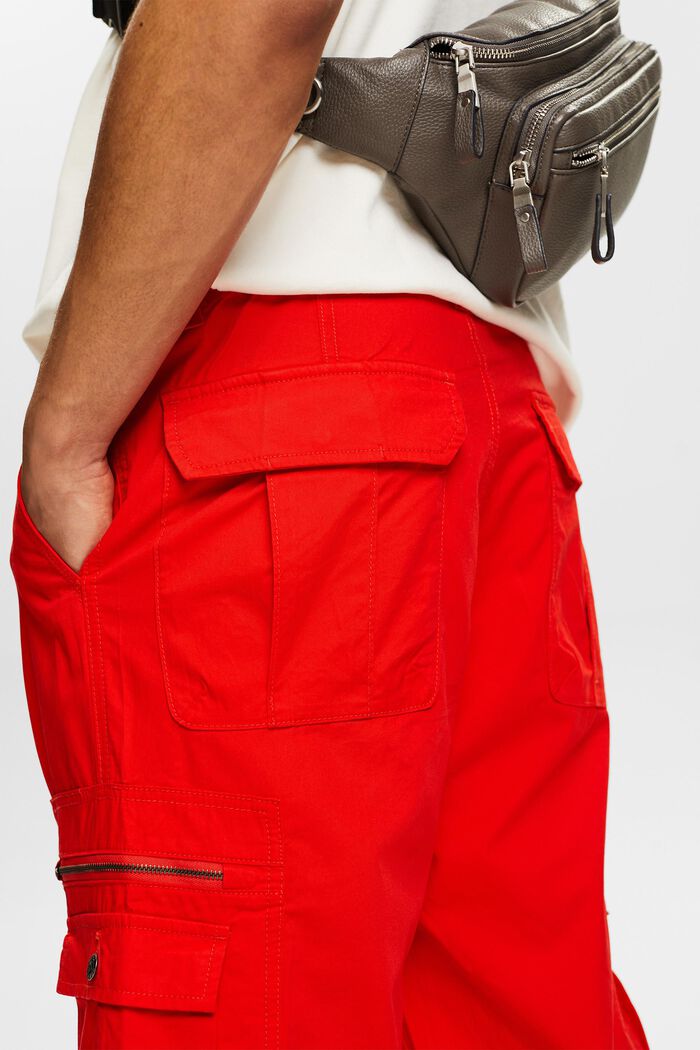 Pantalon cargo de coupe droite en twill, RED, detail image number 3