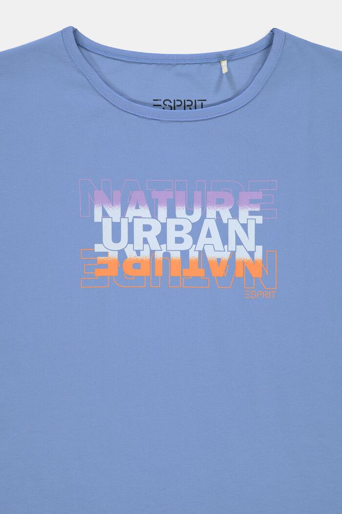 T-shirt met print van katoen-stretch, LIGHT BLUE LAVENDER, detail image number 2
