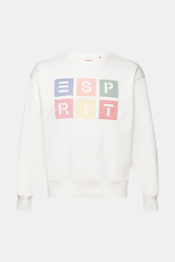 Sweatshirt met logo van organic cotton, OFF WHITE, detail image number 5