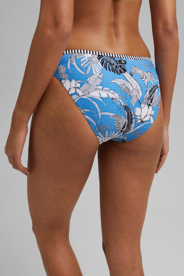 En matière recyclée : Slip de bikini à imprimé tropical, BLUE, detail image number 3