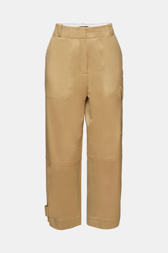 Pantalon raccourci style cargo, KHAKI BEIGE, detail image number 6