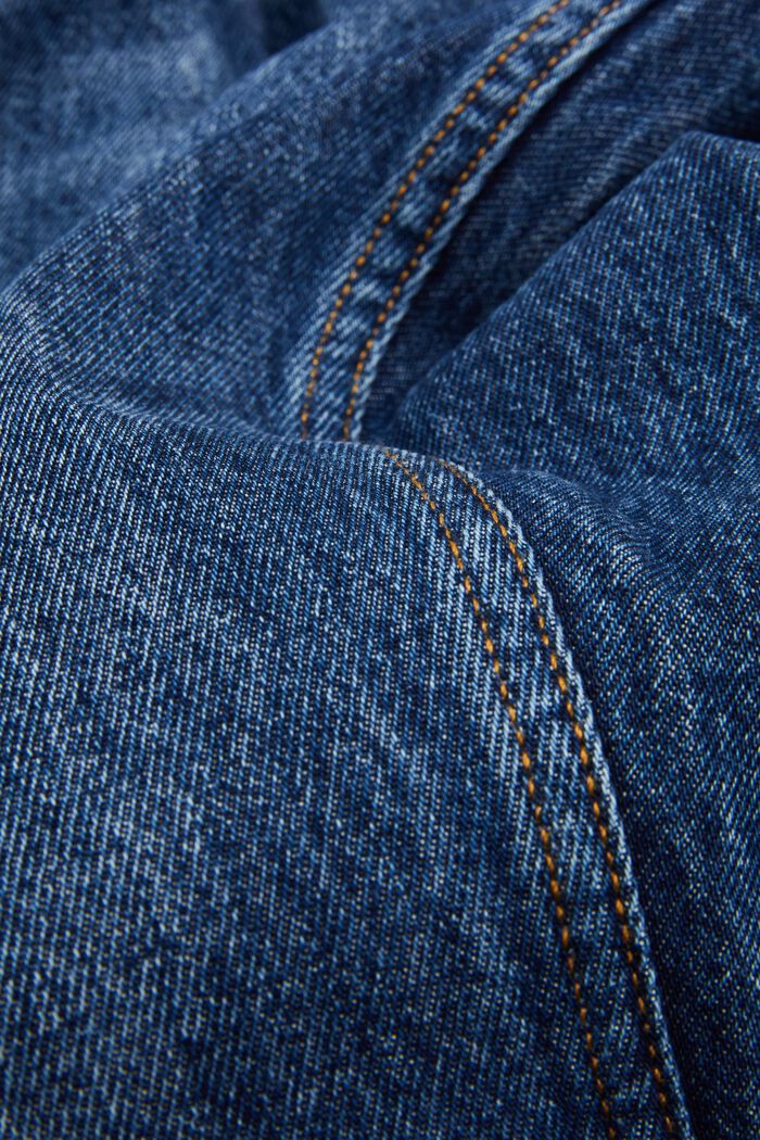 Jeans met middelhoge taille en rechte pijpen, BLUE DARK WASHED, detail image number 6