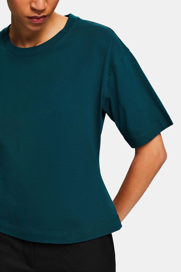 T-shirt à col ras-du-cou cintré à la taille, DARK TEAL GREEN, detail image number 2
