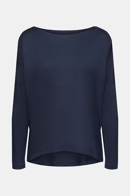 Relaxed fit longsleeve, NAVY, overview
