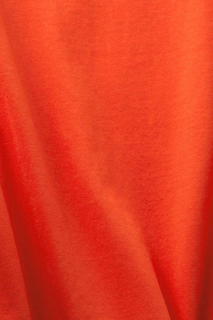 Katoenen top met lange mouwen, BRIGHT ORANGE, detail image number 5