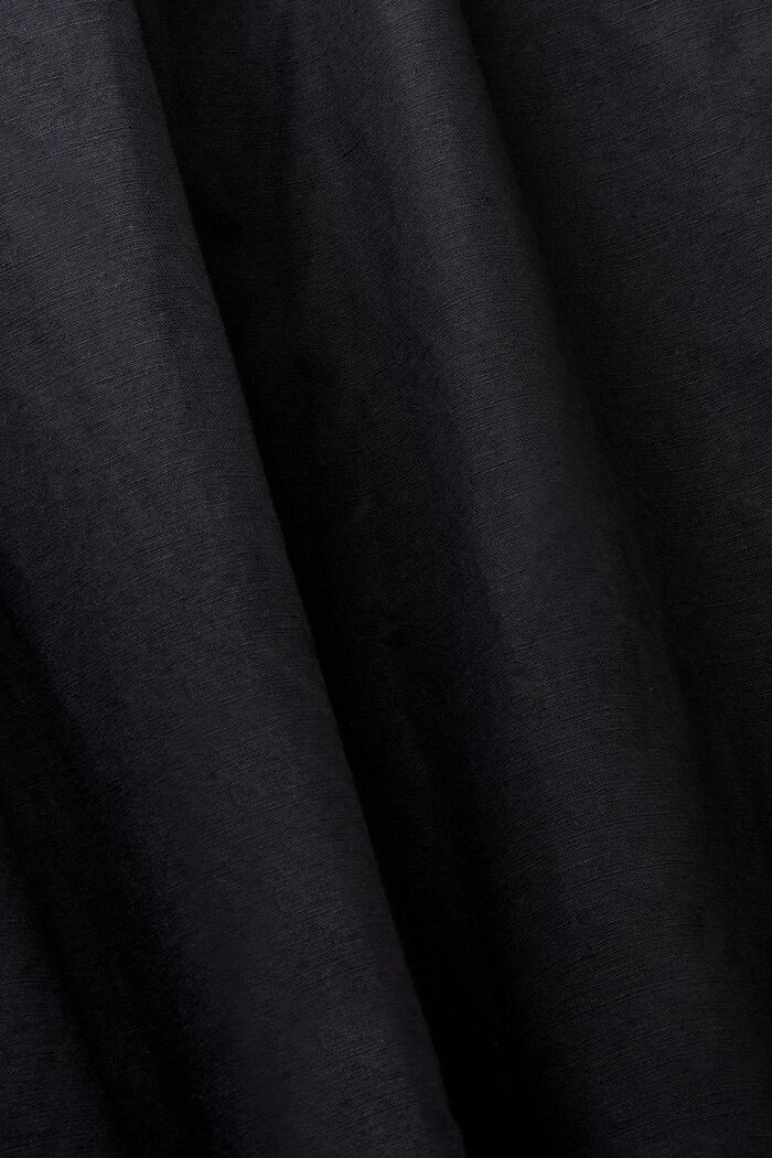 Pantalon en coton et lin, BLACK, detail image number 6