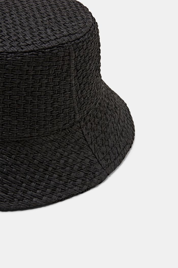 Geweven bucket hat, BLACK, detail image number 1