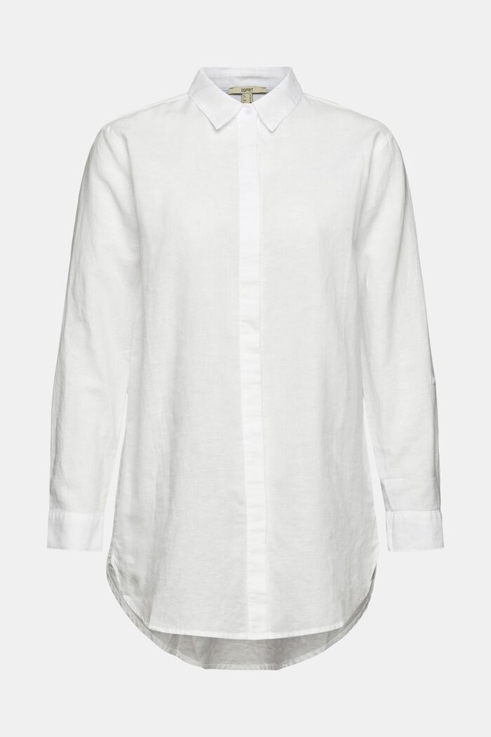 Oversized blouse van een linnenmix, WHITE, detail image number 2