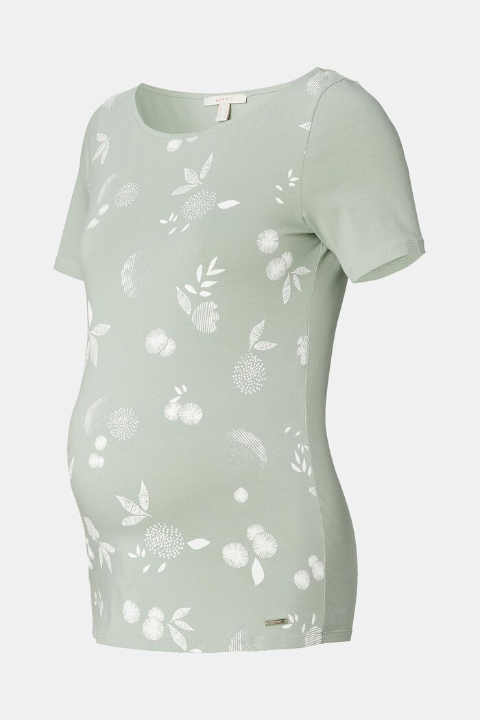 T-shirt orné d´un imprimé, coton biologique, GREY MOSS, overview