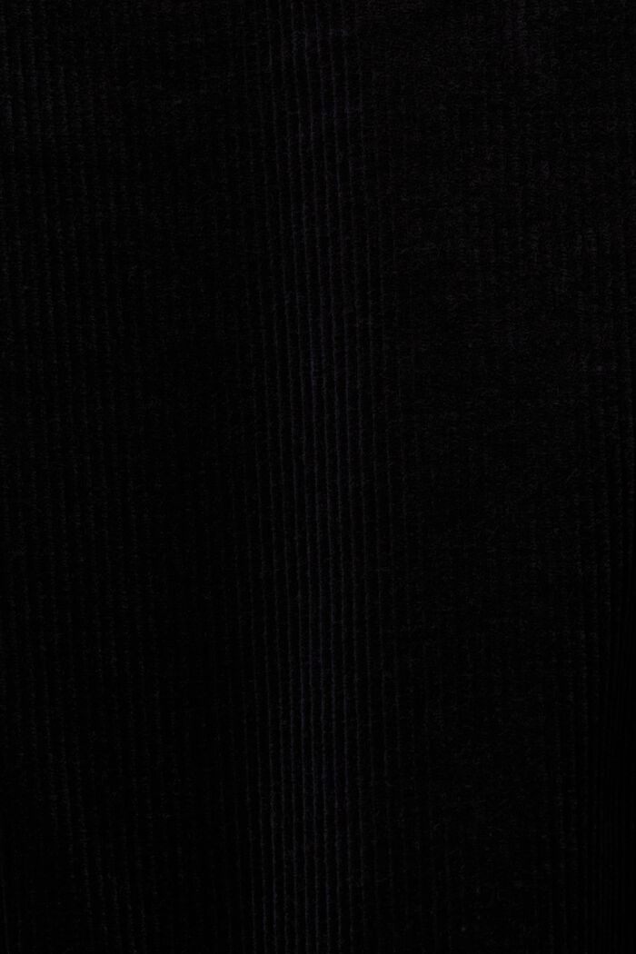 Corduroy broek met wijde pijpen en hoge taille, BLACK, detail image number 4