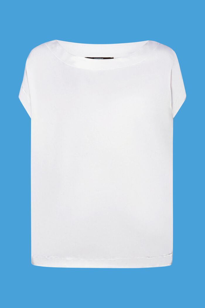 T-shirt van een materiaalmix, LENZING™ ECOVERO™, WHITE, detail image number 7