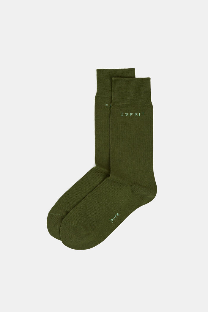 Set van 2 paar sokken, organic cotton, OLIVE, detail image number 0