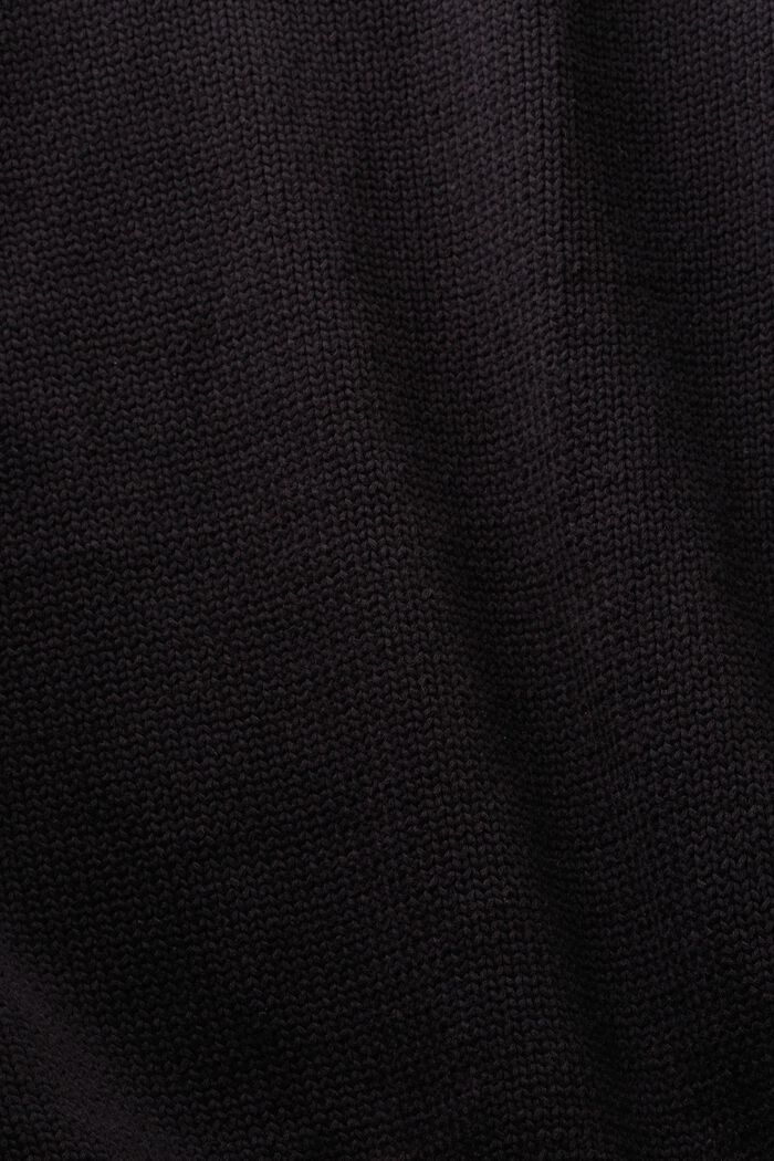 Grofgebreide trui met logo, BLACK, detail image number 5