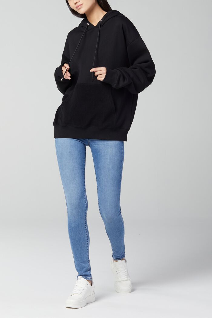 Uniseks sweatshirt met patchworklook, BLACK, detail image number 3