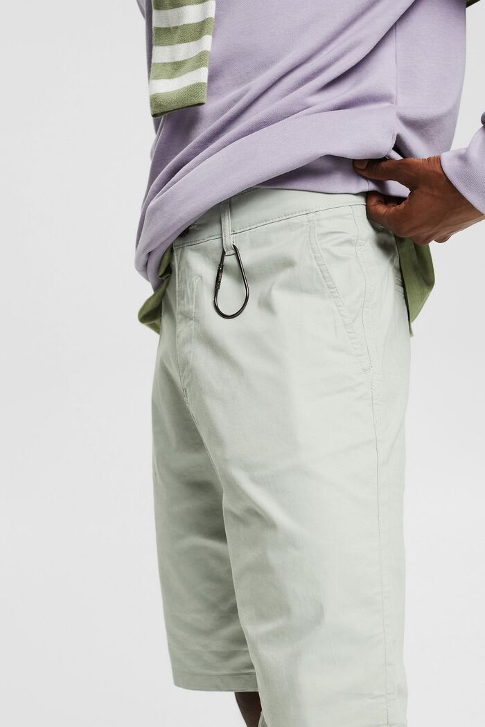 Pantalon court en coton biologique, LIGHT KHAKI, detail image number 0