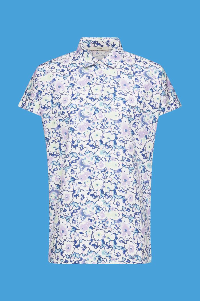 Katoenen blouse met bloemenprint, WHITE, detail image number 6